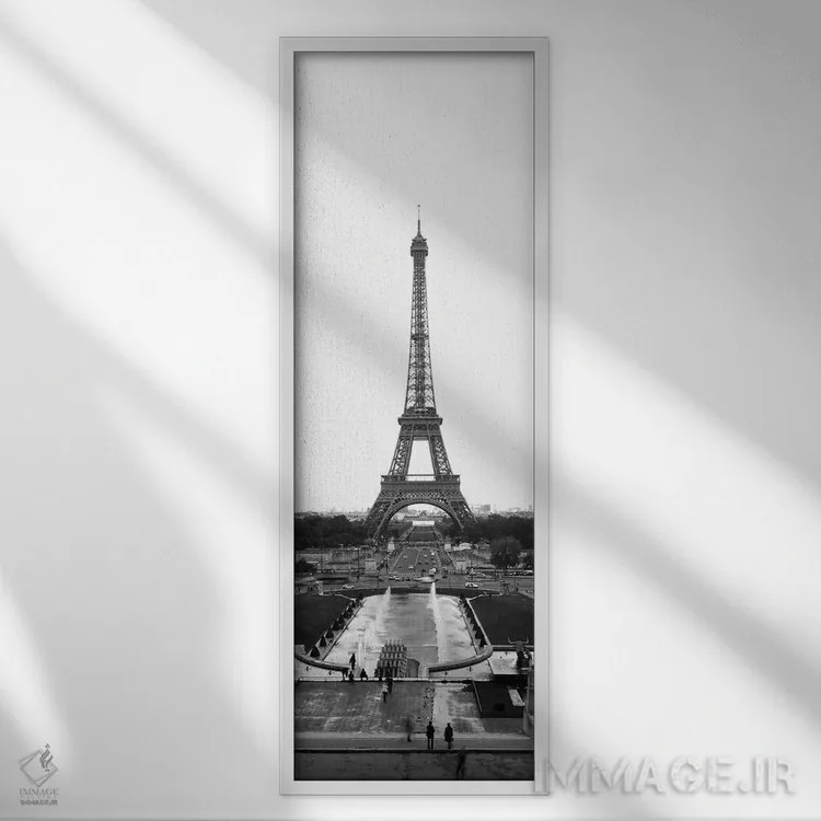 تابلو دکوراتیو Pont d'Iena & Eiffel Tower In B&W, Paris, Ile-De-France… اثر پانورامیک ایمجز - نمای قابدار سفید