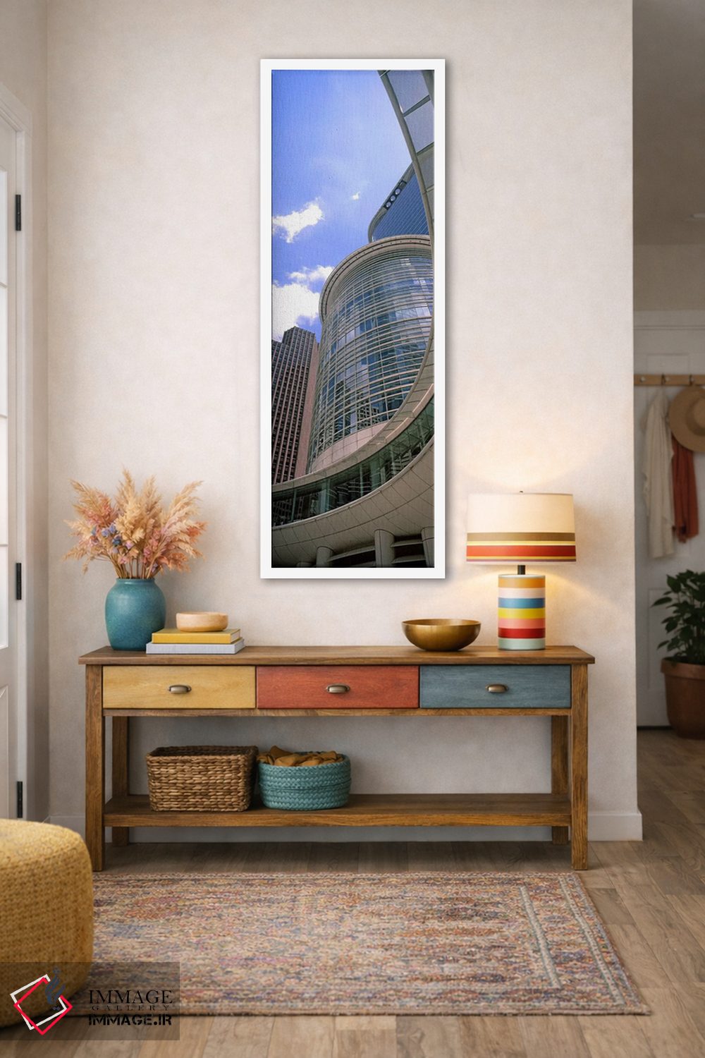 تابلو دکوراتیو نمای پایین از یک ساختمان، ساختمان چورون، هیوستون، تگزاس… اثر پانورامیک ایمجز - D1W