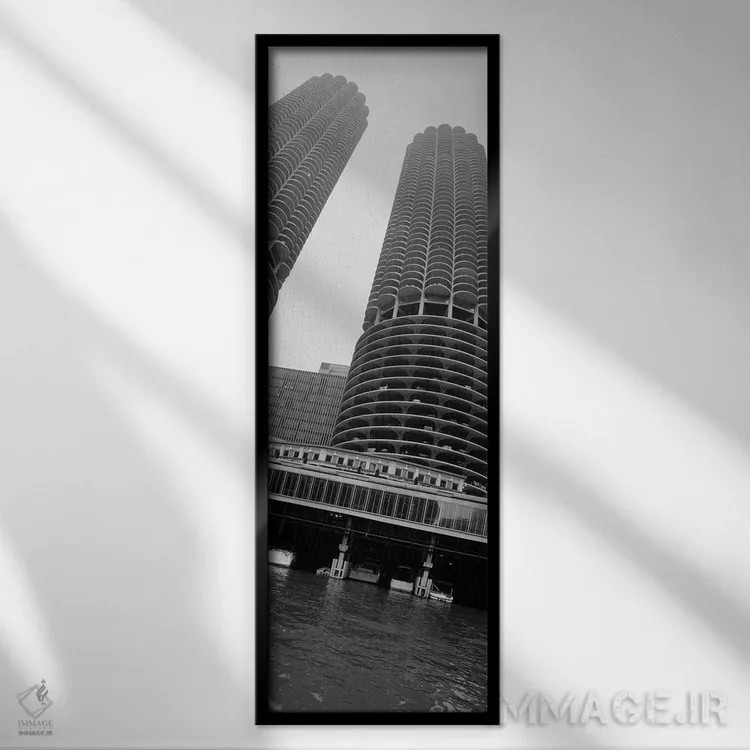 تابلو دکوراتیو Marina Towers, Chicago, Illinois, USA" - "نمای پایین به… اثر پانورامیک ایمجز - نمای قابدار مشکی