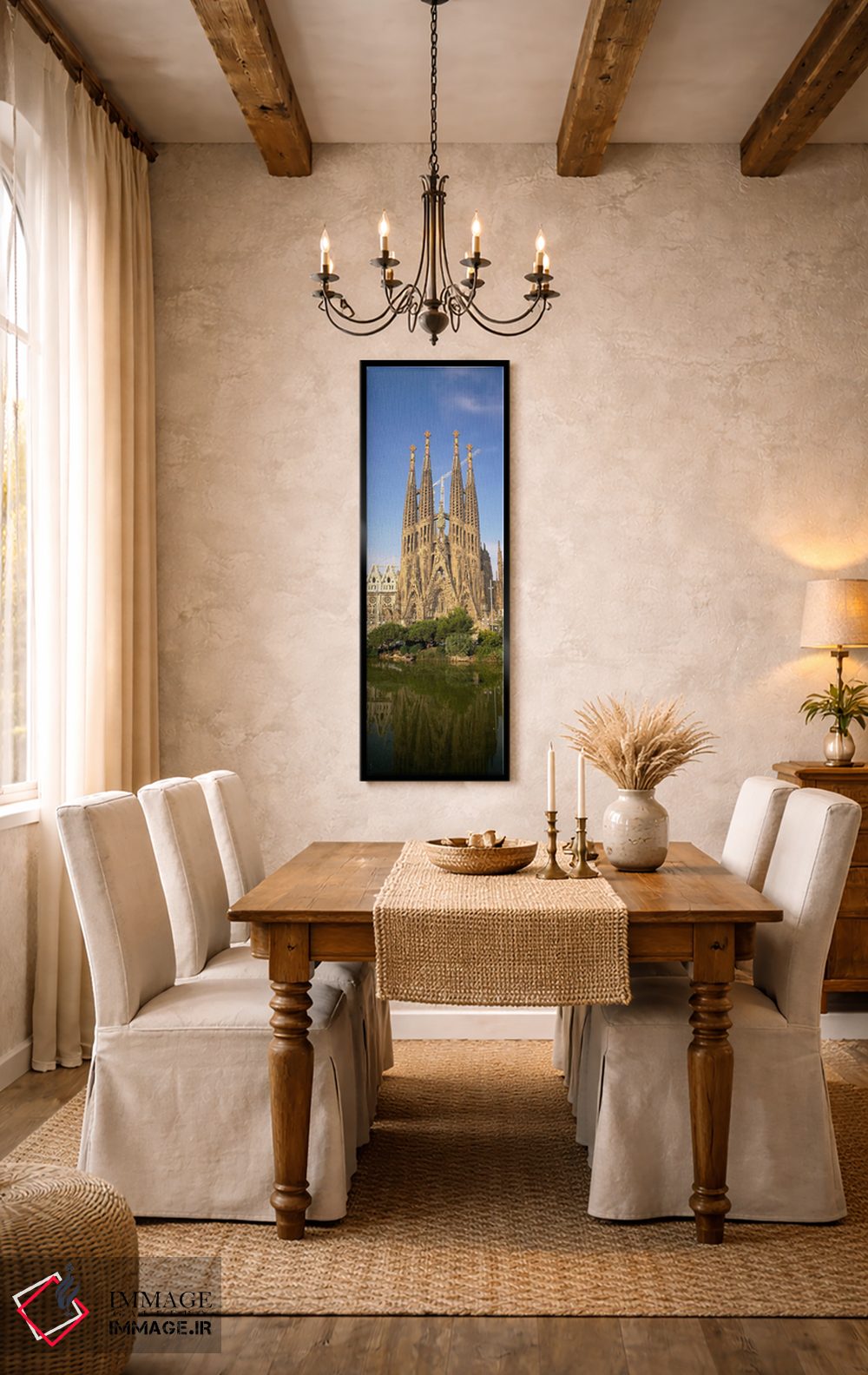 تابلو دکوراتیو Sagrada Familia, Barcelona, Spain" - "نمای پایین از یک… اثر پانورامیک ایمجز - D6B