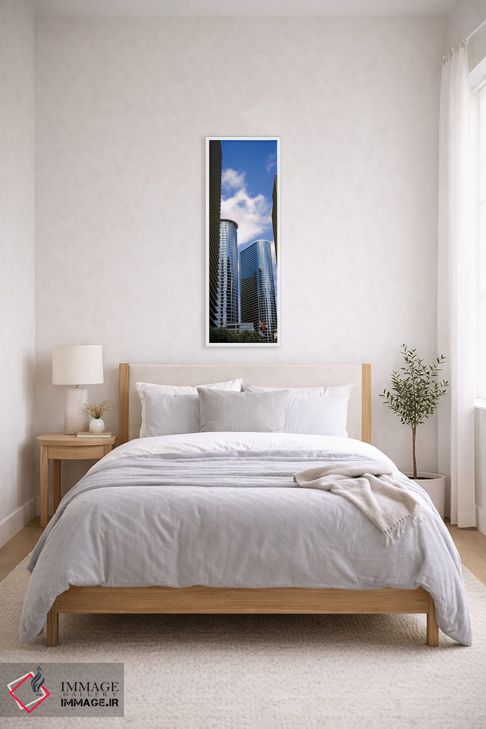 تابلو دکوراتیو نمای پایین از ساختمان ها در یک شهر، برج وج، ساختمان اکس… اثر پانورامیک ایمجز - D2W