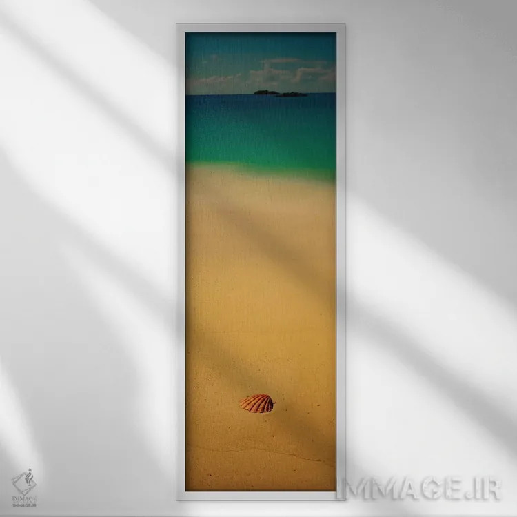 تابلو دکوراتیو صدف دریایی بر روی ساحل، جزیره کات، باهاما اثر پانورامیک ایمجز - نمای قابدار سفید