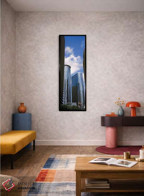 تابلو دکوراتیو نمای پایین از ساختمان ها در یک شهر، برج وج، ساختمان اکس… اثر پانورامیک ایمجز - D4B