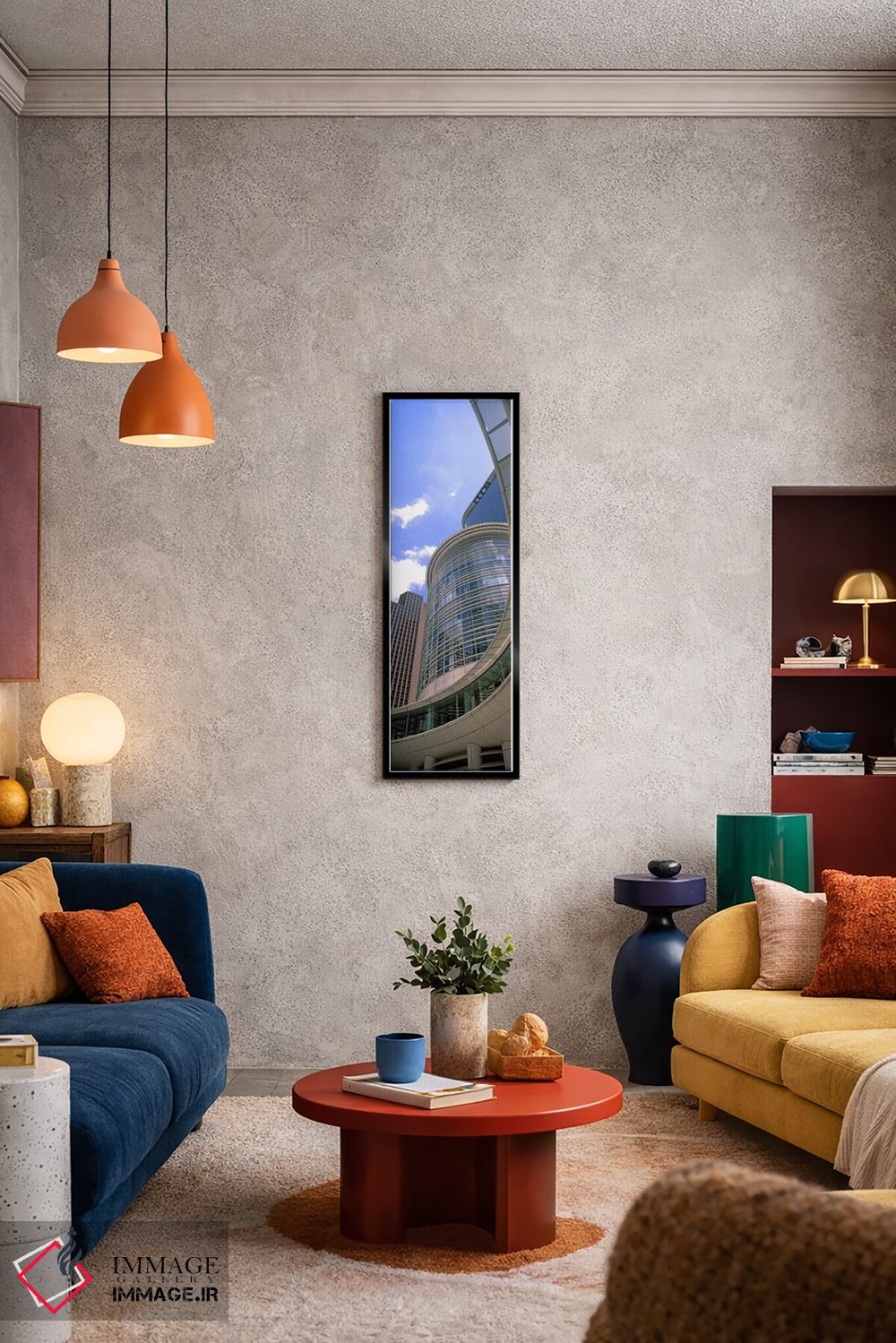 تابلو دکوراتیو نمای پایین از یک ساختمان، ساختمان چورون، هیوستون، تگزاس… اثر پانورامیک ایمجز - D5B