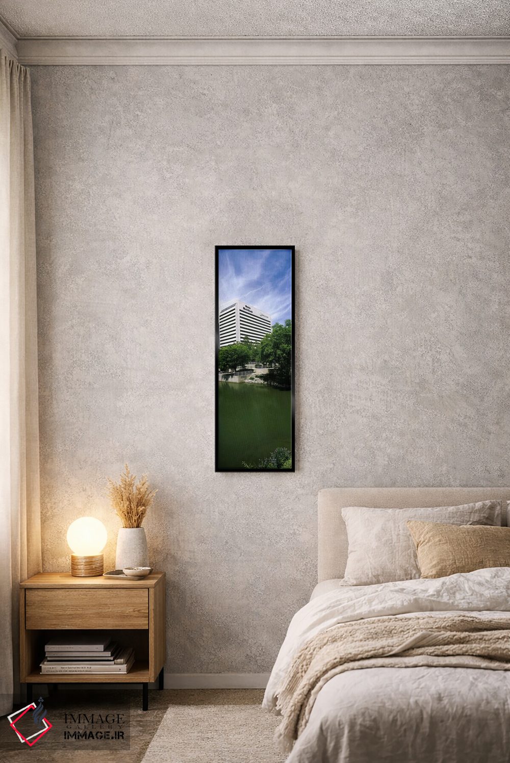 تابلو دکوراتیو ساختمان در کنار آب، ساختمان کوئست، اوماها، نبراسکا، ایا… اثر پانورامیک ایمجز - D4B