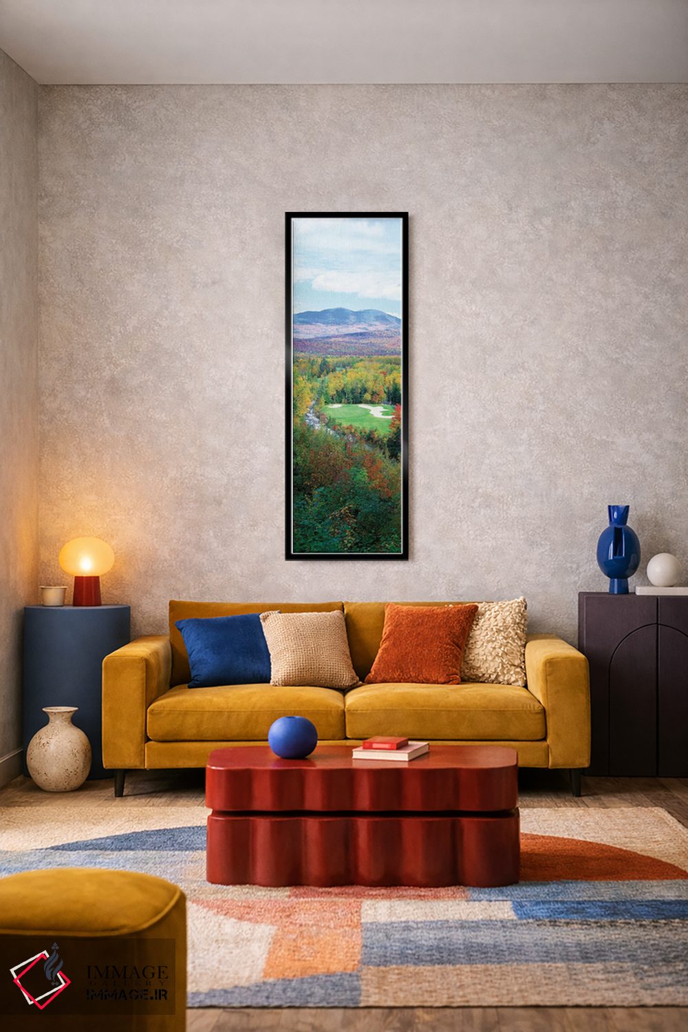 تابلو دکوراتیو نمای زاویه بلند از زمین گلف نیو انگلند، نیو انگلند، ایا… اثر پانورامیک ایمجز - D2B