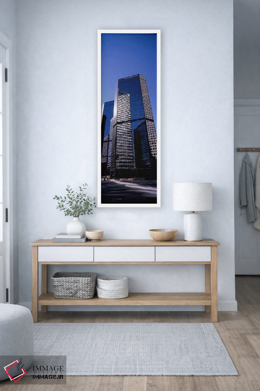 تابلو دکوراتیو ساختمان بانک در یک شهر، ساختمان کی بانک، دنور، کلرادو… اثر پانورامیک ایمجز - D2W