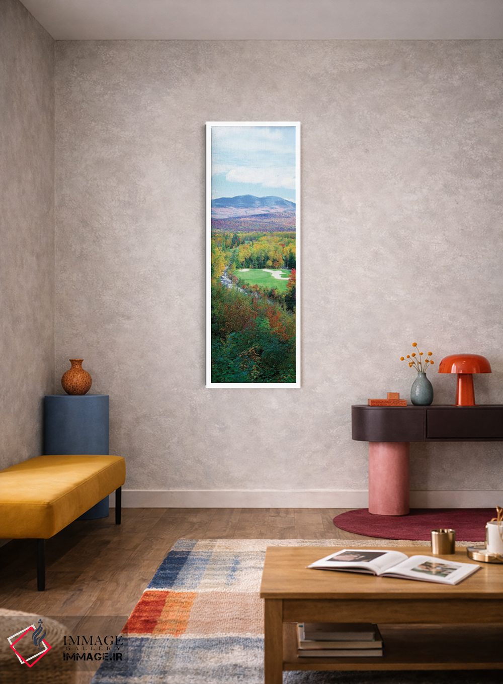 تابلو دکوراتیو نمای زاویه بلند از زمین گلف نیو انگلند، نیو انگلند، ایا… اثر پانورامیک ایمجز - D3W