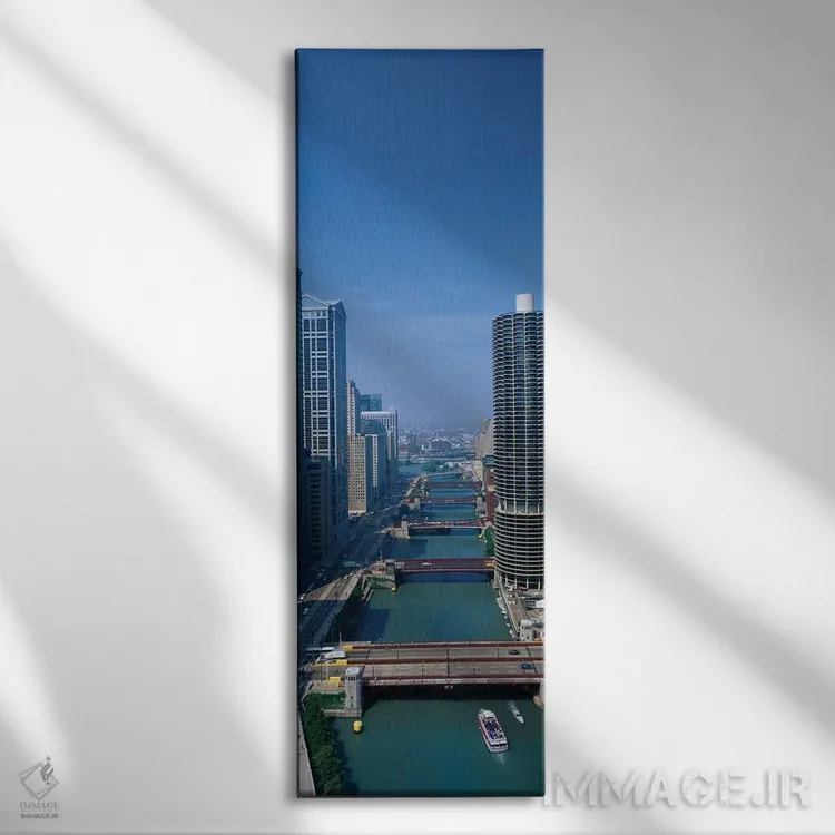 تابلو دکوراتیو Chicago, Cook County, Illinois, USA" - "رودخانه شیکاگو… اثر پانورامیک ایمجز - نمای روبهرو روی دیوار