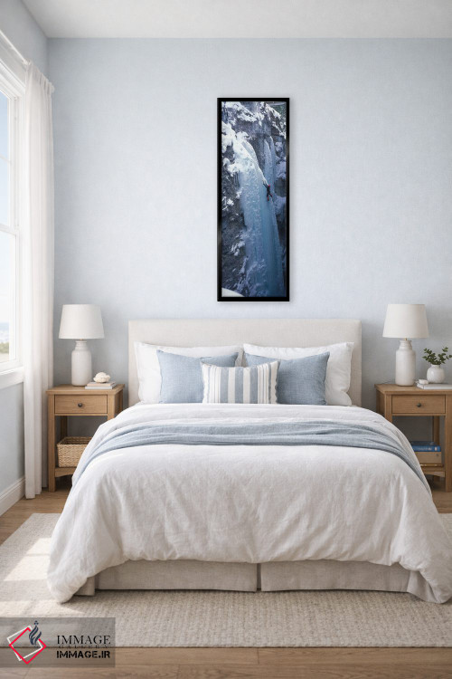 تابلو دکوراتیو کوهنورد یخ در دره ماربل، پارک ملی کوتنی بریتیش کلمبیا… اثر پانورامیک ایمجز - D5B
