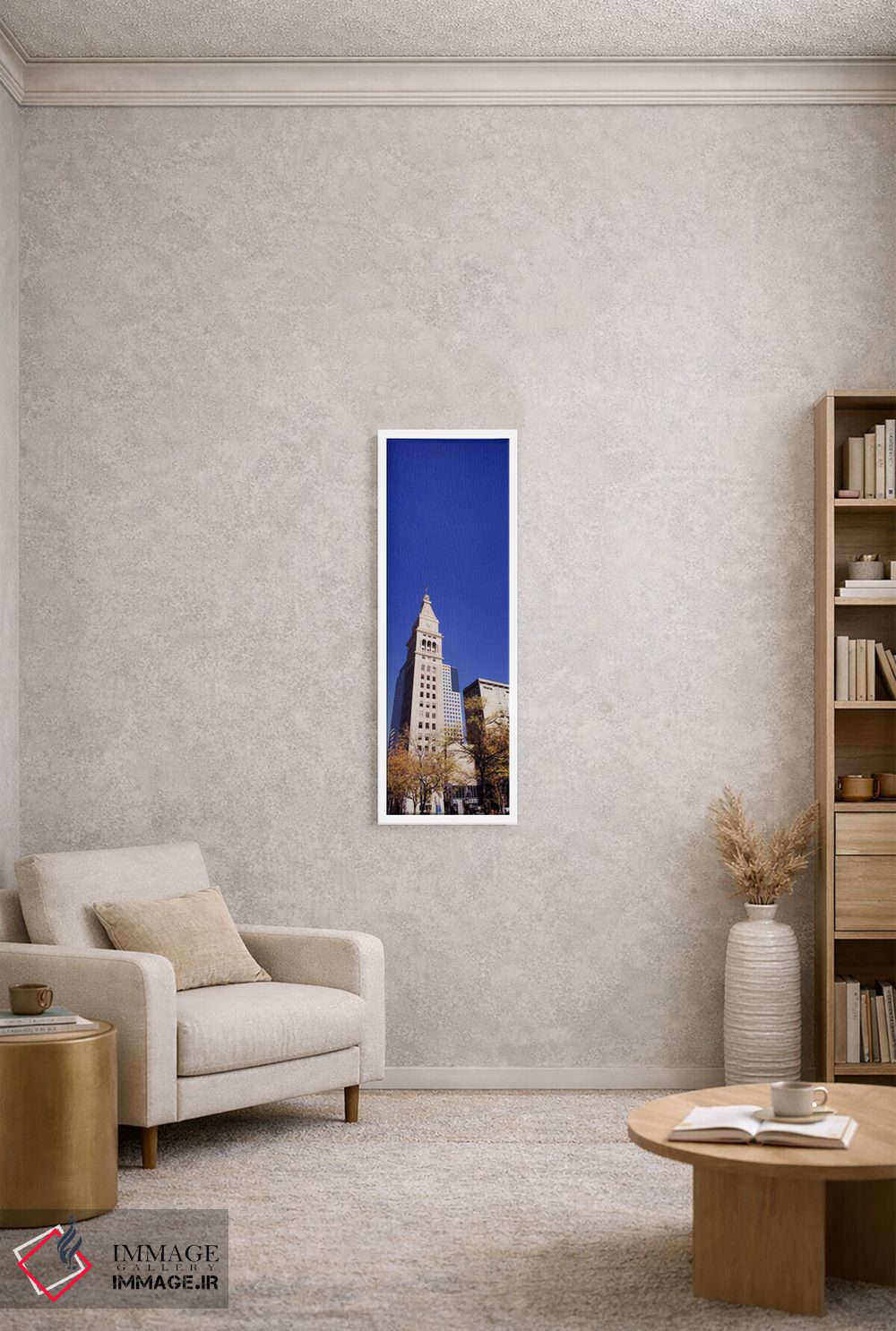 تابلو دکوراتیو نمای پایین از یک برج ساعت، دنور، کلرادو، ایالات متحده آ… اثر پانورامیک ایمجز - D2W