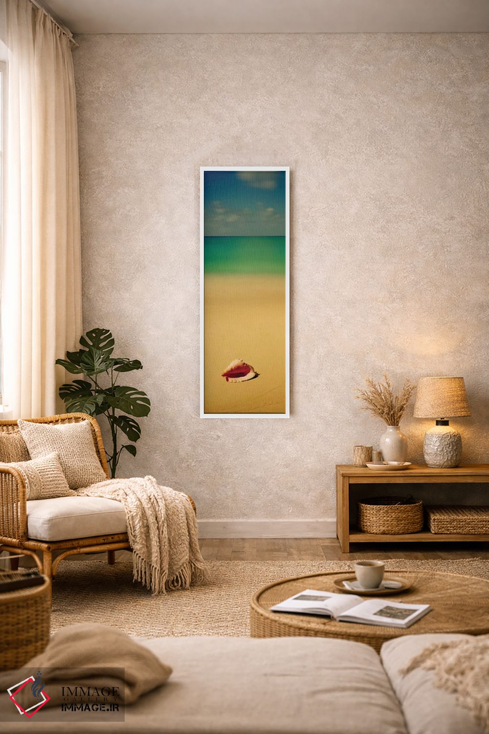 تابلو دکوراتیو صدف خرچنگی بر روی ساحل ۱، جزیره کات، باهاما اثر پانورامیک ایمجز - D3W