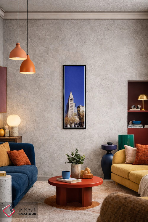 تابلو دکوراتیو نمای پایین از یک برج ساعت، دنور، کلرادو، ایالات متحده آ… اثر پانورامیک ایمجز - D5B