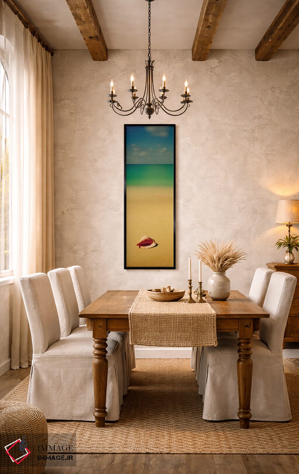 تابلو دکوراتیو صدف خرچنگی بر روی ساحل ۱، جزیره کات، باهاما اثر پانورامیک ایمجز - D5B