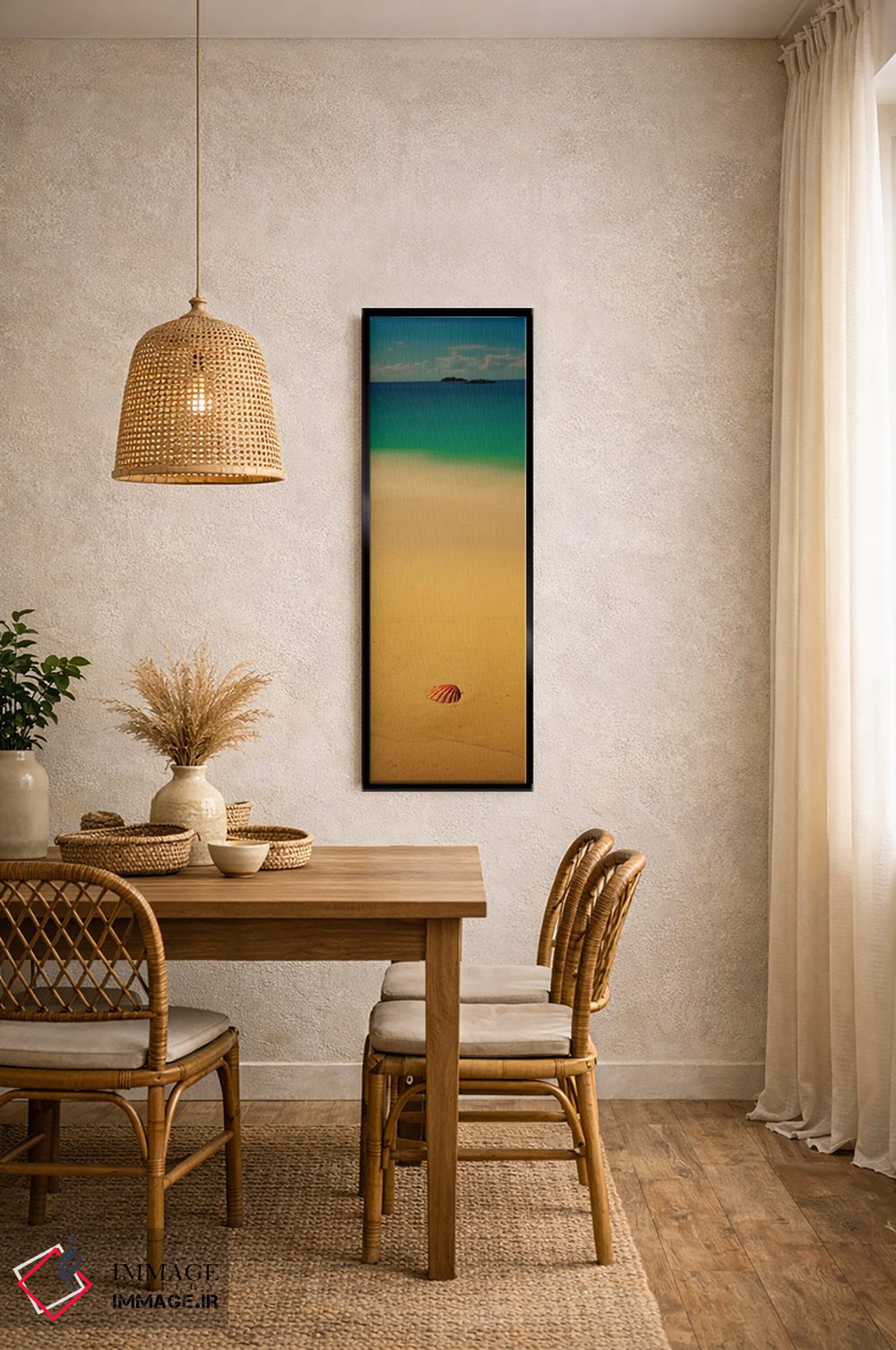 تابلو دکوراتیو صدف دریایی بر روی ساحل، جزیره کات، باهاما اثر پانورامیک ایمجز - D5B