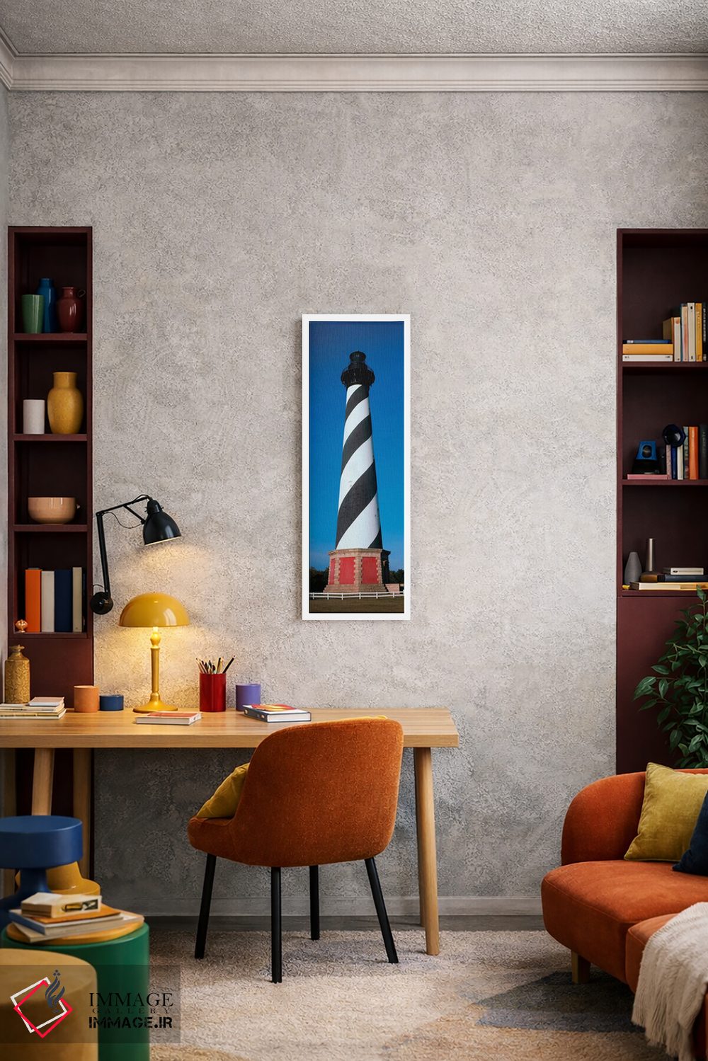 تابلو دکوراتیو "فانوس دریایی کپه هاتراس، جزیره هاتراس، اوتر بنکز، باکس… اثر پانورامیک ایمجز - D4W