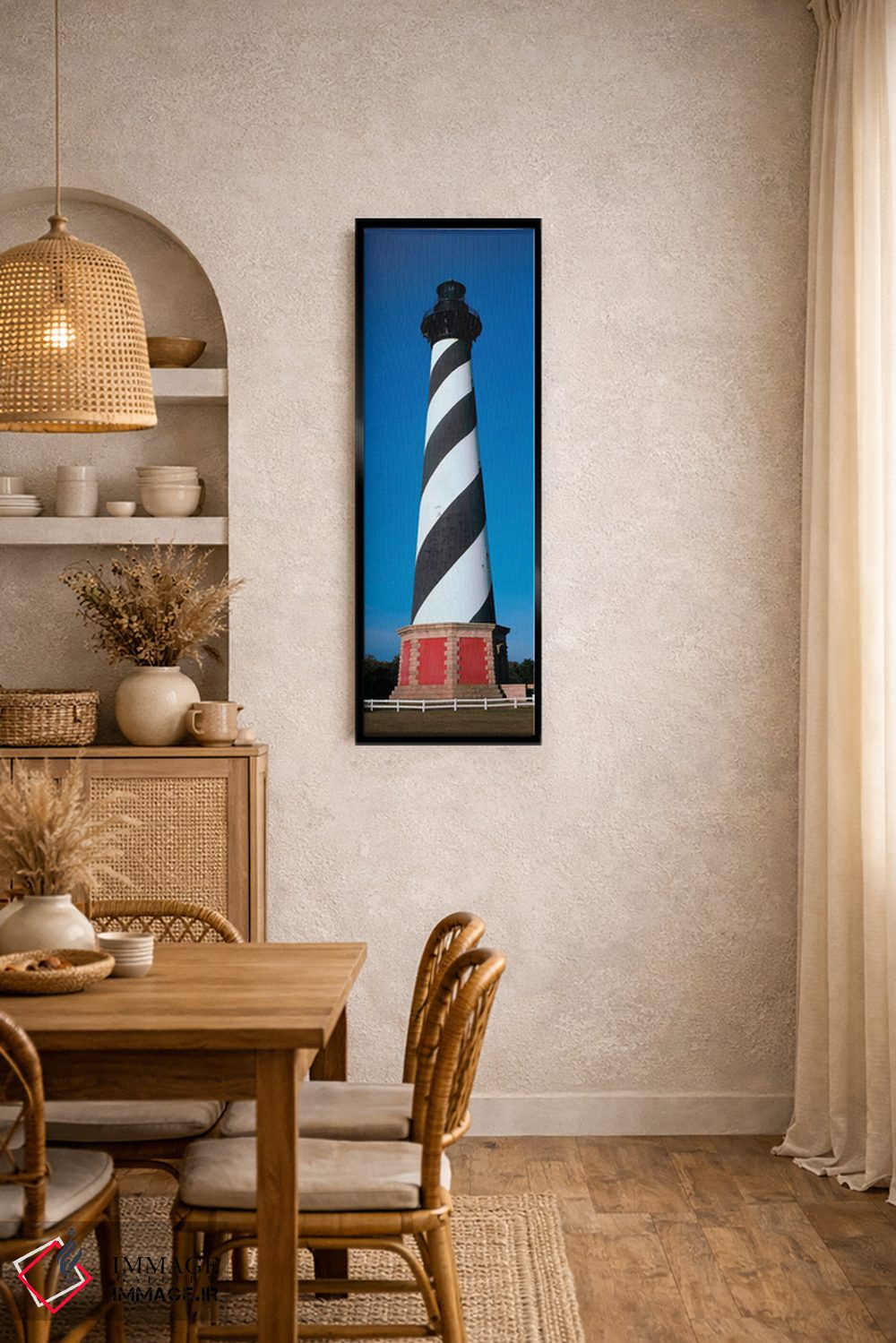 تابلو دکوراتیو "فانوس دریایی کپه هاتراس، جزیره هاتراس، اوتر بنکز، باکس… اثر پانورامیک ایمجز - D5B