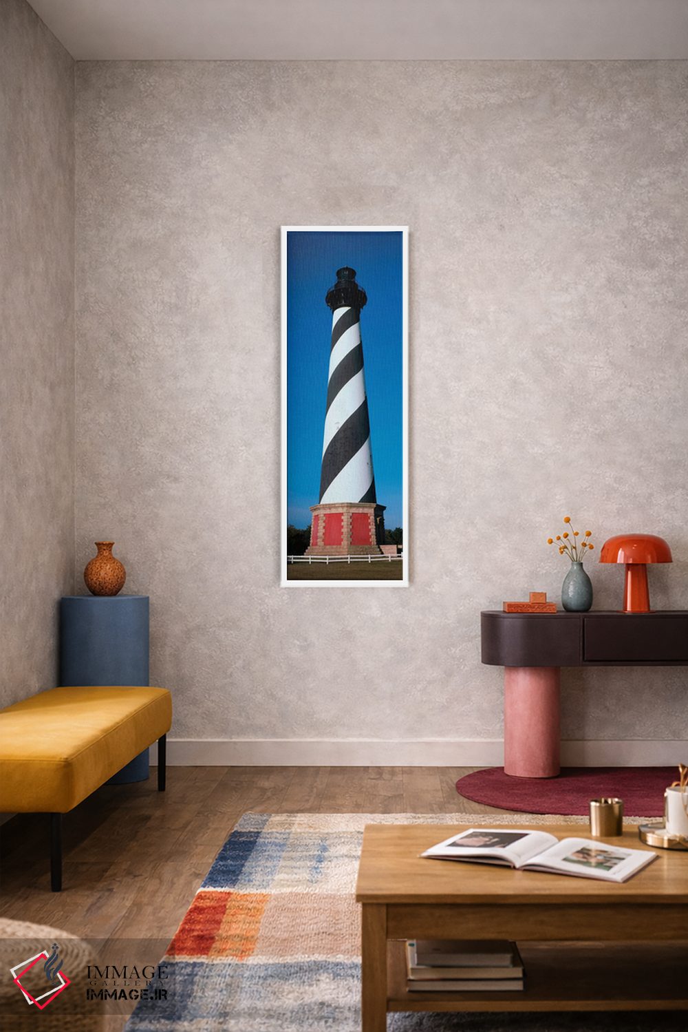 تابلو دکوراتیو "فانوس دریایی کپه هاتراس، جزیره هاتراس، اوتر بنکز، باکس… اثر پانورامیک ایمجز - D6W