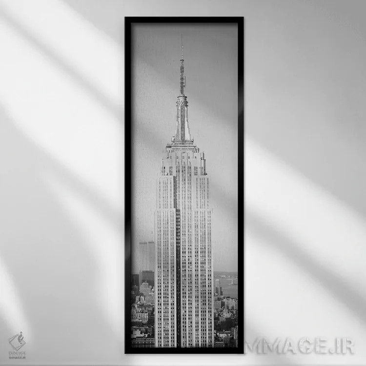 تابلو دکوراتیو ساختمان امپایر استیت، نیویورک I اثر پانورامیک ایمجز - نمای قابدار مشکی