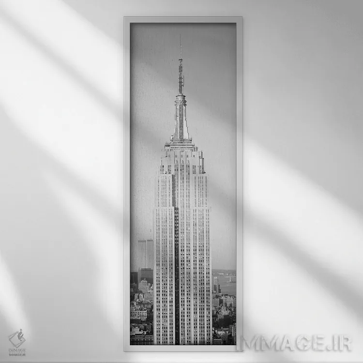 تابلو دکوراتیو ساختمان امپایر استیت، نیویورک I اثر پانورامیک ایمجز - نمای قابدار سفید