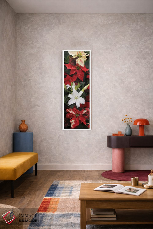 تابلو دکوراتیو گل های پوانستیا نزدیک VII اثر پانورامیک ایمجز - D5W
