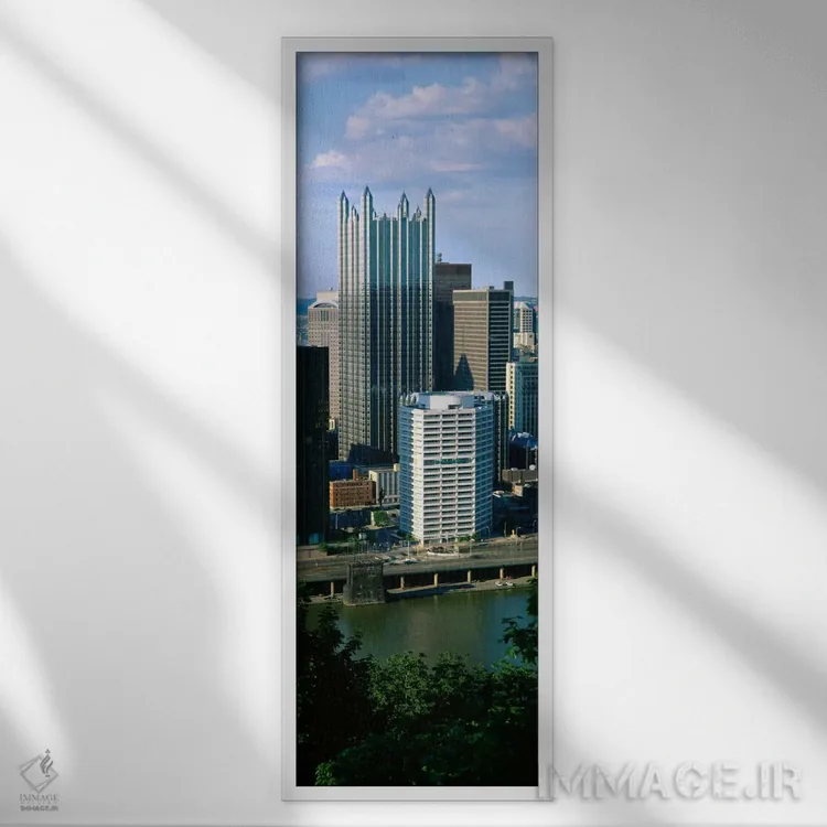 تابلو دکوراتیو Monongahela River, Pittsburgh, Pennsylvania, USA" - "سا… اثر پانورامیک ایمجز - نمای قابدار سفید