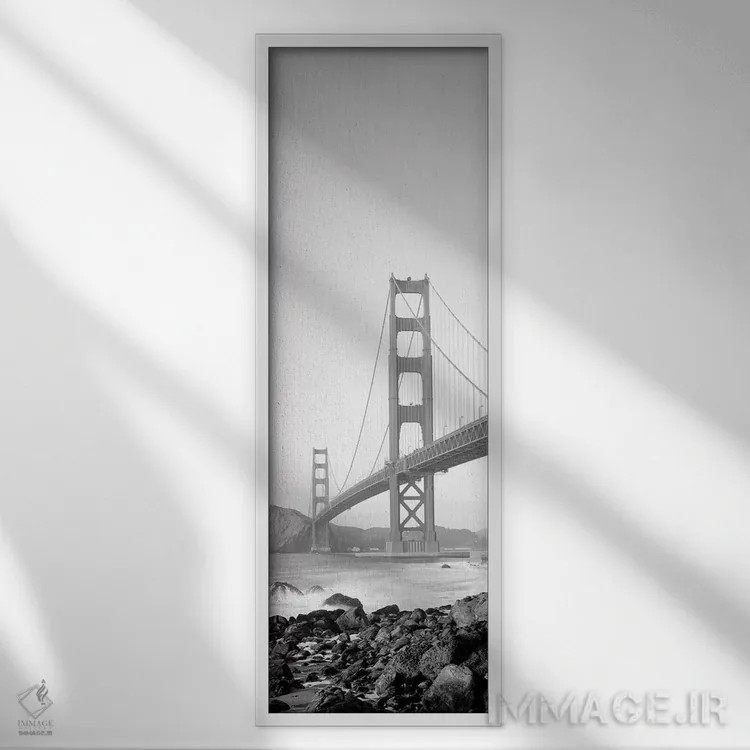 تابلو دکوراتیو "پل گلدن گیت، سان فرانسیسکو، کالیفرنیا، ایالات متحده" اثر پانورامیک ایمجز - نمای قابدار سفید