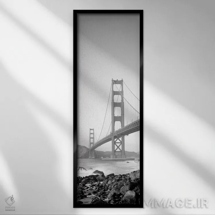 تابلو دکوراتیو "پل گلدن گیت، سان فرانسیسکو، کالیفرنیا، ایالات متحده" اثر پانورامیک ایمجز - نمای قابدار مشکی