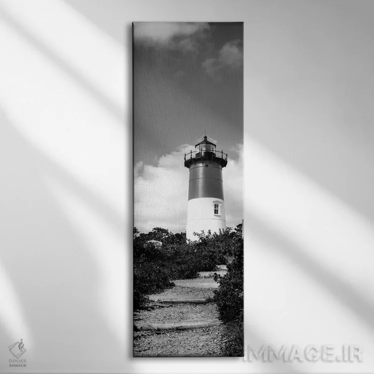 تابلو دکوراتیو "نمای زاویه پایین از فانوس دریایی نوسیت، ساحل نوسیت، ای… اثر پانورامیک ایمجز - نمای روبهرو روی دیوار