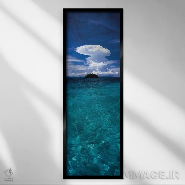 تابلو دکوراتیو "درختان بر روی یک جزیره، جزایر سن بلا، پاناما" اثر پانورامیک ایمجز - نمای قابدار مشکی