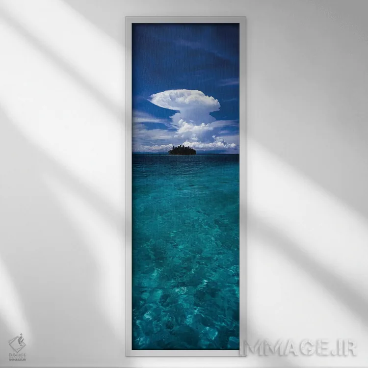 تابلو دکوراتیو "درختان بر روی یک جزیره، جزایر سن بلا، پاناما" اثر پانورامیک ایمجز - نمای قابدار سفید