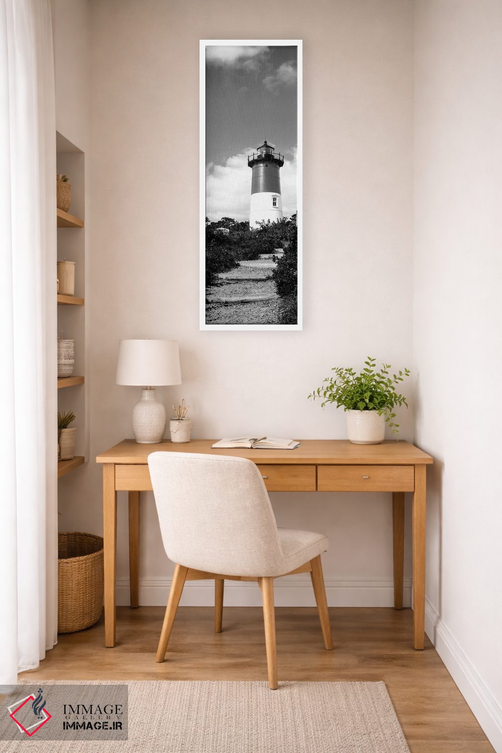 تابلو دکوراتیو "نمای زاویه پایین از فانوس دریایی نوسیت، ساحل نوسیت، ای… اثر پانورامیک ایمجز - D3W