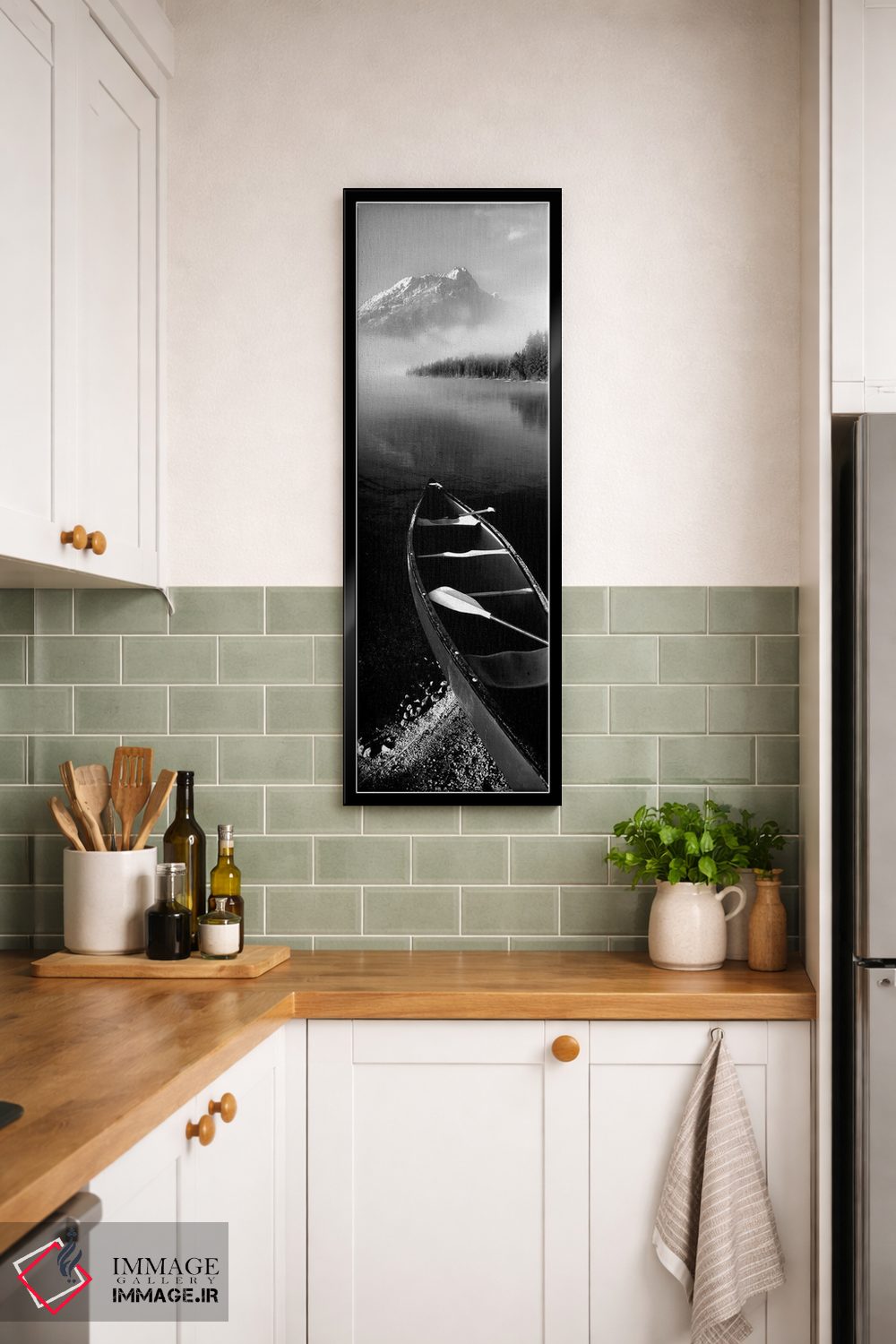 تابلو دکوراتیو "قایق در دریاچه لی، قله راکچاک، رشته کوه تیتون، پارک مل… اثر پانورامیک ایمجز - D4B