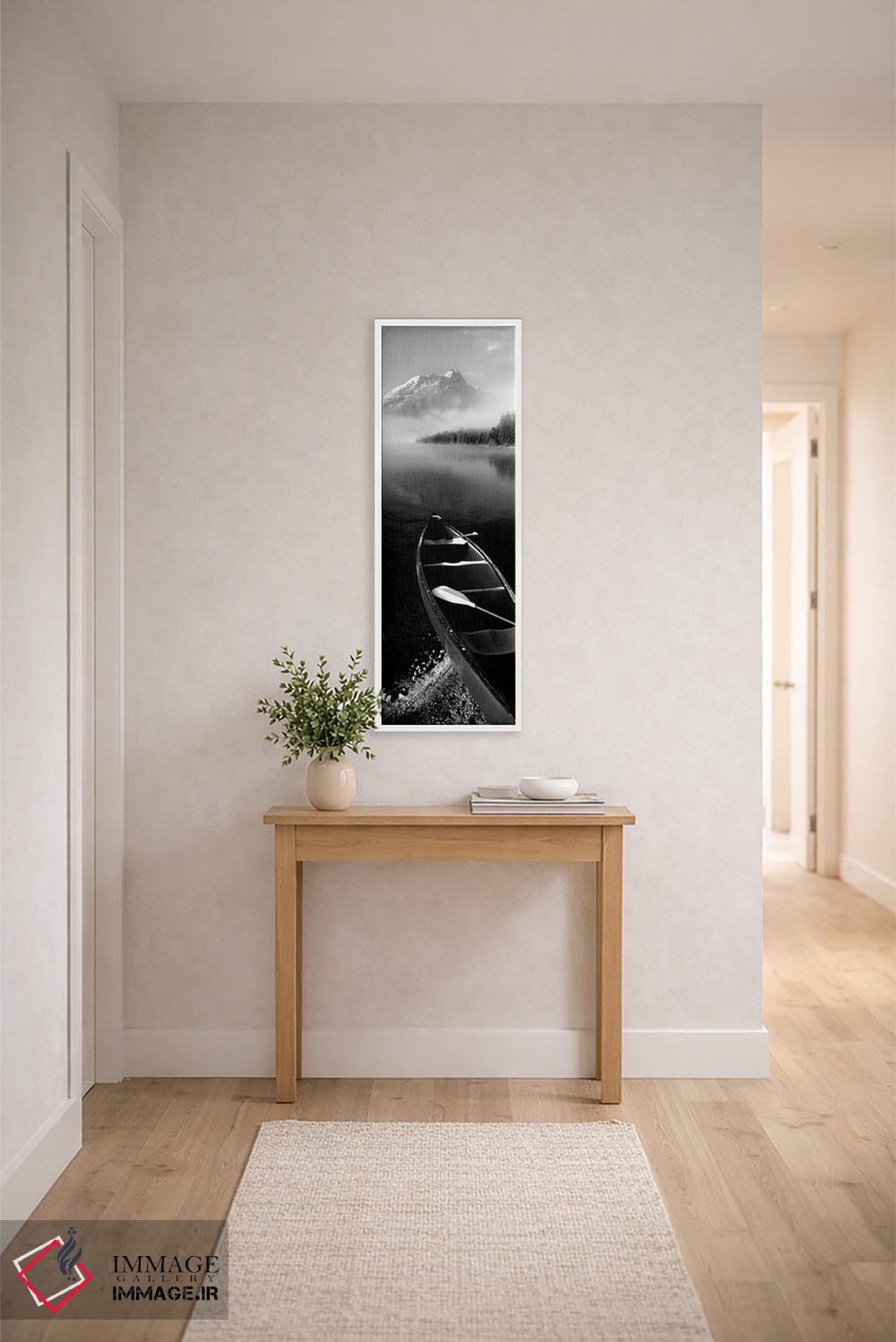 تابلو دکوراتیو "قایق در دریاچه لی، قله راکچاک، رشته کوه تیتون، پارک مل… اثر پانورامیک ایمجز - D5W