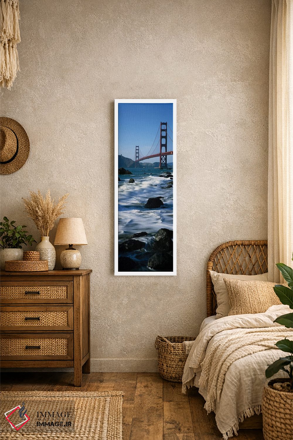 تابلو دکوراتیو پل بر فراز دریا، پل گلدن گیت، ساحل بیکر، سانفرانسیسکو… اثر پانورامیک ایمجز - D1W