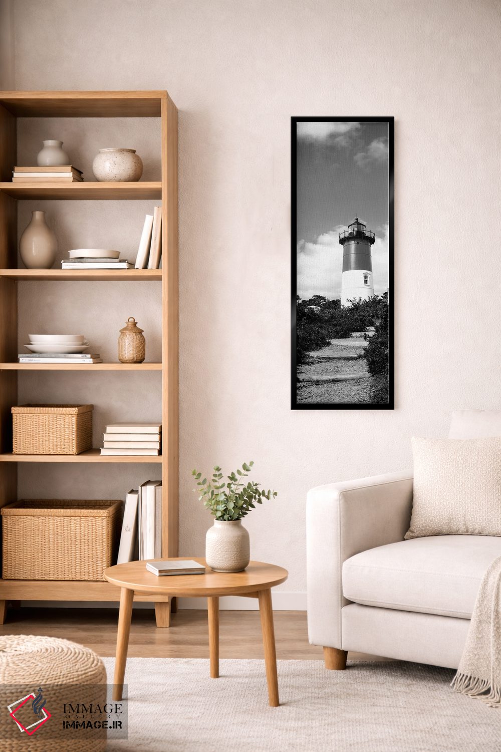 تابلو دکوراتیو "نمای زاویه پایین از فانوس دریایی نوسیت، ساحل نوسیت، ای… اثر پانورامیک ایمجز - D6B