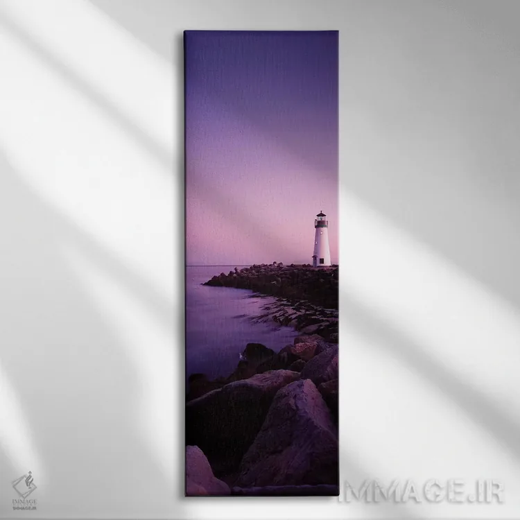 تابلو دکوراتیو "فانوس دریایی والتون در هنگام غروب بنفش، سانتا کروز، کا… اثر پانورامیک ایمجز - نمای روبهرو روی دیوار