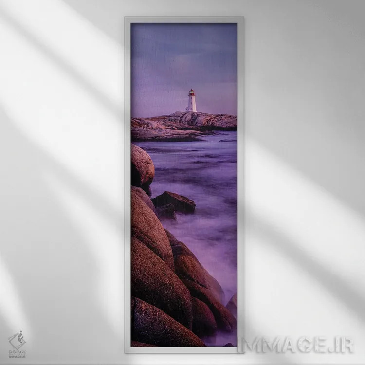تابلو دکوراتیو فانوس دریایی کپه گیسی کو، جزیره کیپ برتون، نوا اسکوشیا… اثر پانورامیک ایمجز - نمای قابدار سفید