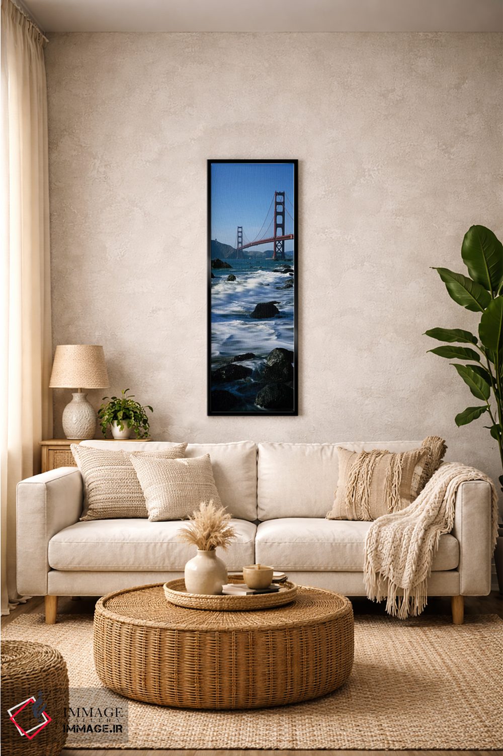 تابلو دکوراتیو پل بر فراز دریا، پل گلدن گیت، ساحل بیکر، سانفرانسیسکو… اثر پانورامیک ایمجز - D2B