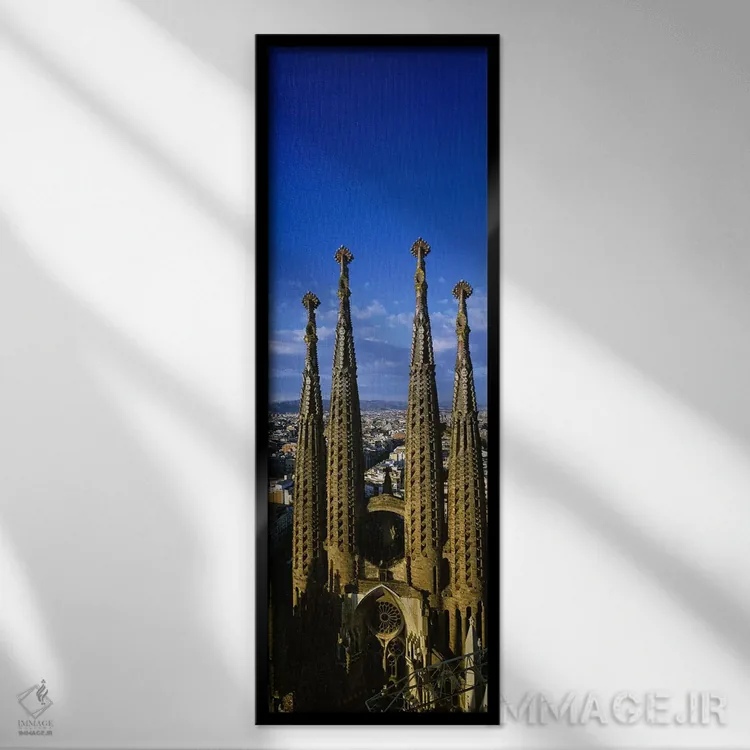 تابلو دکوراتیو Sagrada Familia, Barcelona, Catalonia, Spain,نمای بخش ب… اثر پانورامیک ایمجز - نمای قابدار مشکی