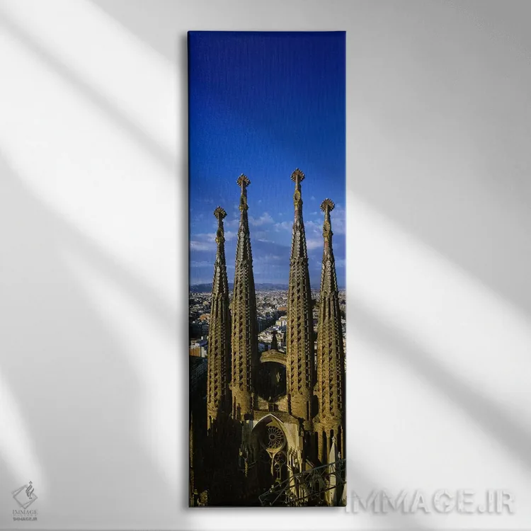 تابلو دکوراتیو Sagrada Familia, Barcelona, Catalonia, Spain,نمای بخش ب… اثر پانورامیک ایمجز - نمای روبهرو روی دیوار