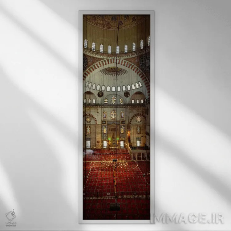 تابلو دکوراتیو Suleymanie Mosque, Istanbul, Turkey" - "داخل یک مسجد، م… اثر پانورامیک ایمجز - نمای قابدار سفید