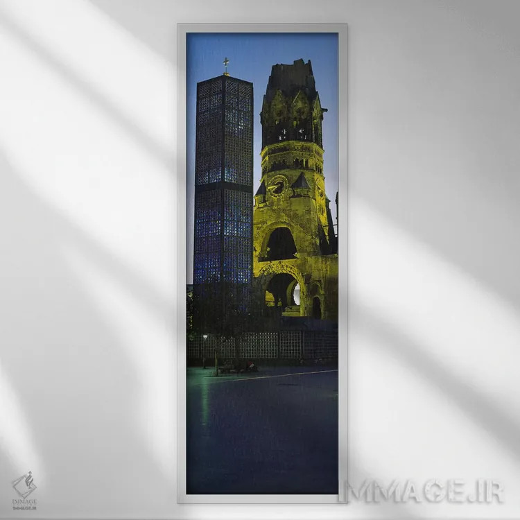 تابلو دکوراتیو Kaiser Wilhelm Memorial Church, Berlin, Germany,برج یک… اثر پانورامیک ایمجز - نمای قابدار سفید