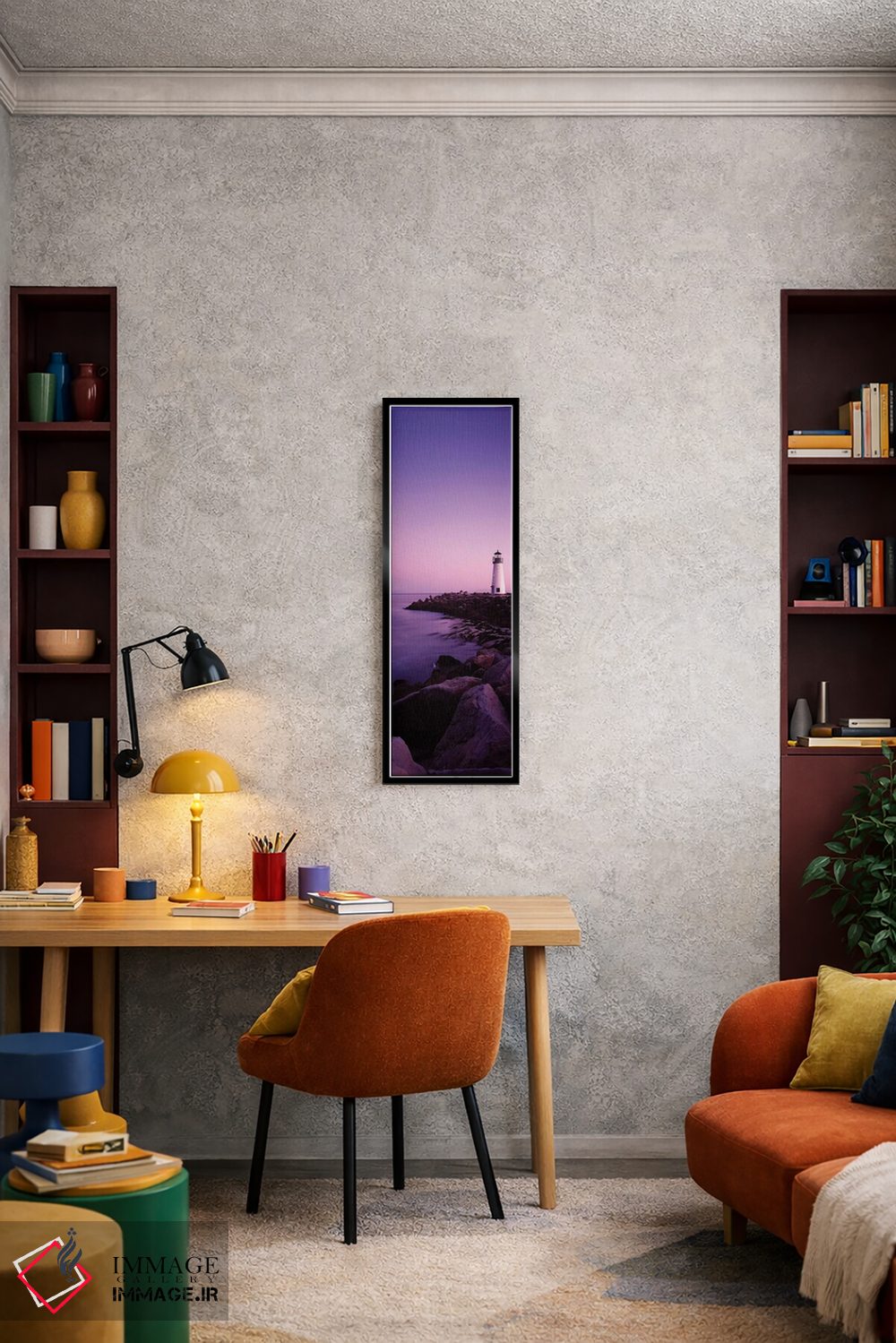 تابلو دکوراتیو "فانوس دریایی والتون در هنگام غروب بنفش، سانتا کروز، کا… اثر پانورامیک ایمجز - D5B