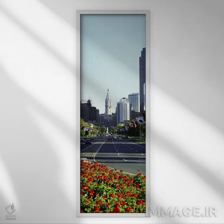 تابلو دکوراتیو Benjamin Franklin Parkway, Philadelphia, Pennsylvania… اثر پانورامیک ایمجز - نمای قابدار سفید