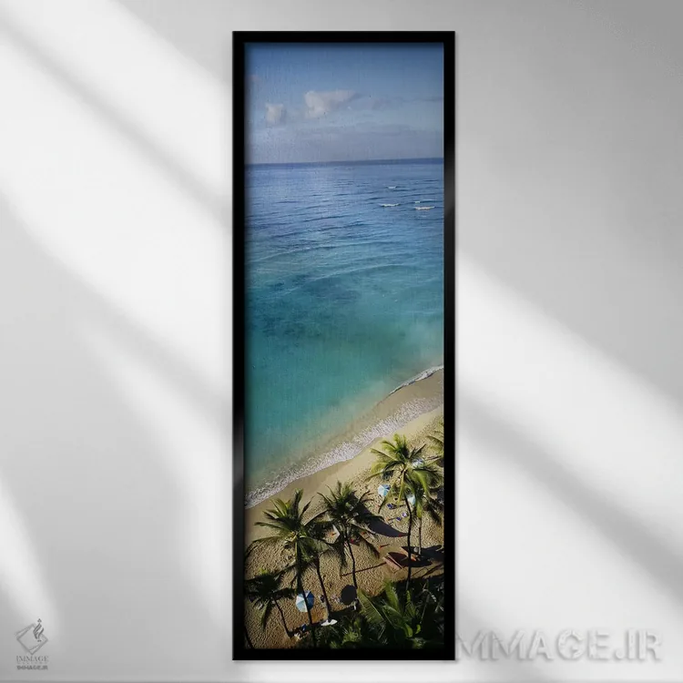 تابلو دکوراتیو Waikiki Beach, Honolulu, Oahu, Hawaii, USA,نمای بالا از… اثر پانورامیک ایمجز - نمای قابدار مشکی