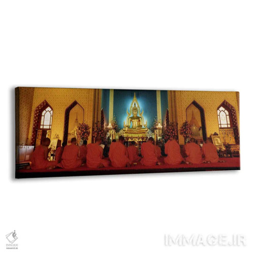 تابلو دکوراتیو Bangkok, Thailand,راهبان معبد بنچاماپوفیت، بانکوک، تایل… اثر پانورامیک ایمجز - نمای پرسپکتیو محصول