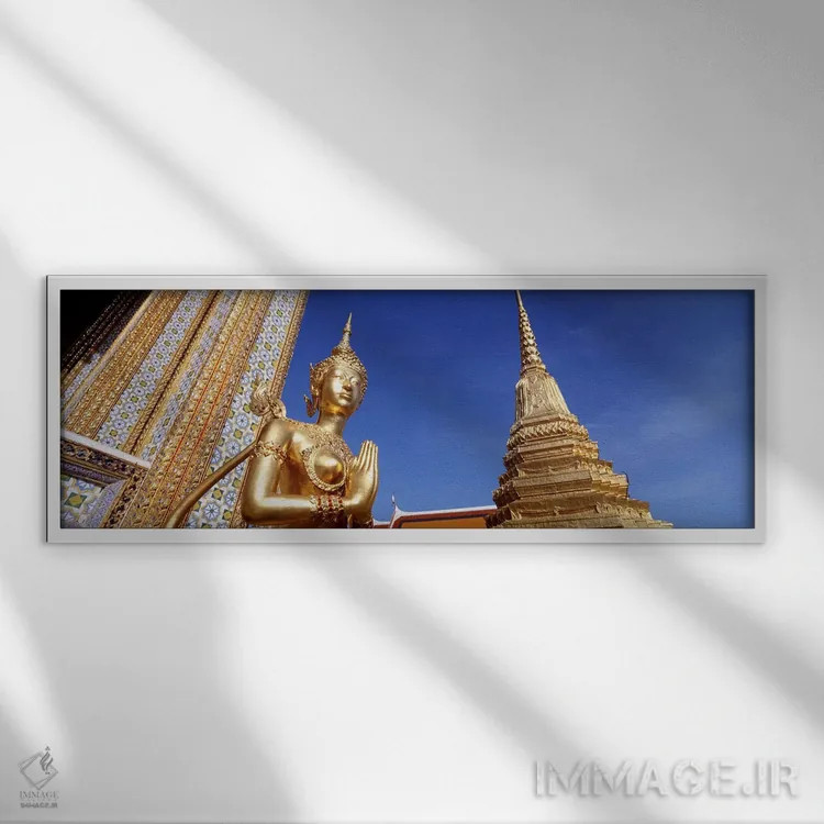تابلو دکوراتیو Grand Palace, Bangkok, Thailand,نمای زاویه پایین از مجس… اثر پانورامیک ایمجز - نمای قابدار سفید