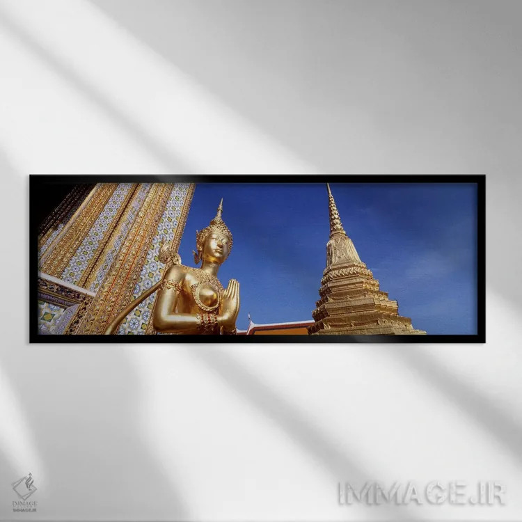تابلو دکوراتیو Grand Palace, Bangkok, Thailand,نمای زاویه پایین از مجس… اثر پانورامیک ایمجز - نمای قابدار مشکی