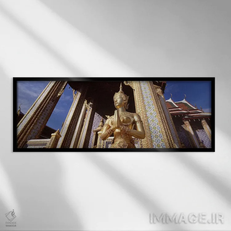 تابلو دکوراتیو Grand Palace, Bangkok, Thailand,نمای زاویه پایین از مجس… اثر پانورامیک ایمجز - نمای قابدار مشکی